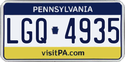 PA license plate LGQ4935
