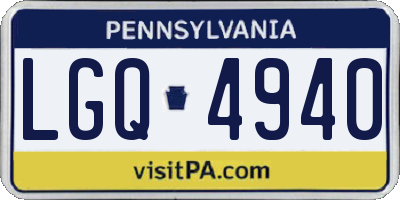 PA license plate LGQ4940