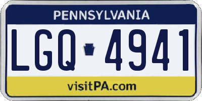 PA license plate LGQ4941