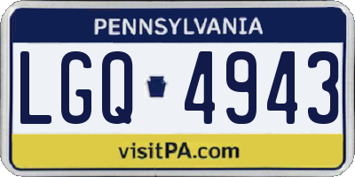 PA license plate LGQ4943
