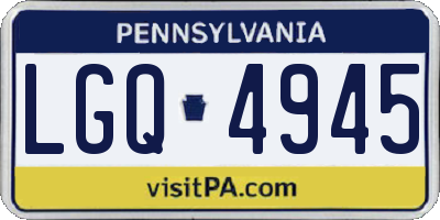 PA license plate LGQ4945
