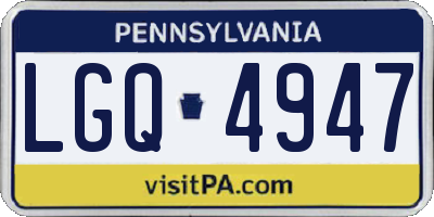 PA license plate LGQ4947