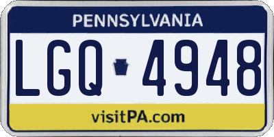 PA license plate LGQ4948