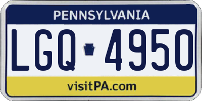 PA license plate LGQ4950
