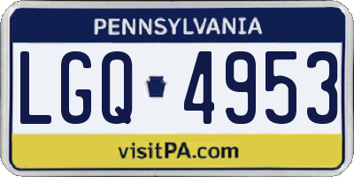 PA license plate LGQ4953