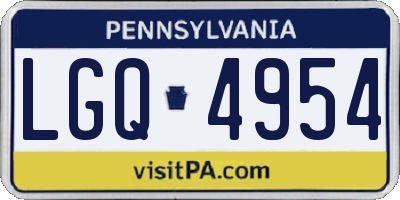 PA license plate LGQ4954