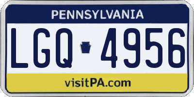 PA license plate LGQ4956