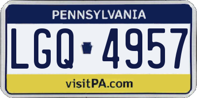 PA license plate LGQ4957
