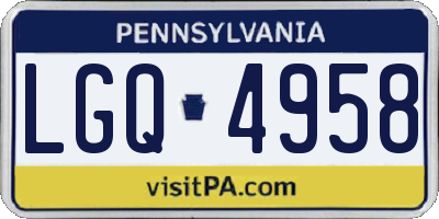 PA license plate LGQ4958