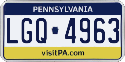 PA license plate LGQ4963