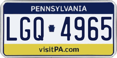 PA license plate LGQ4965