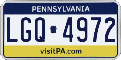 PA license plate LGQ4972