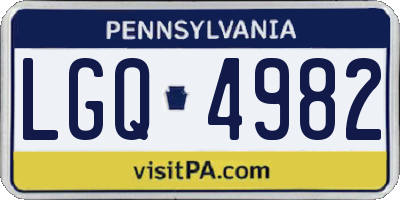 PA license plate LGQ4982
