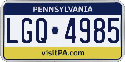 PA license plate LGQ4985