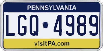 PA license plate LGQ4989