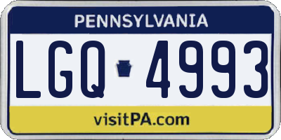 PA license plate LGQ4993
