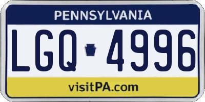 PA license plate LGQ4996