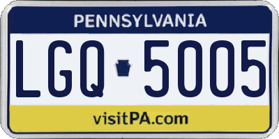 PA license plate LGQ5005