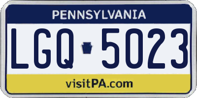 PA license plate LGQ5023