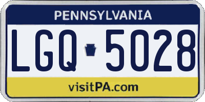 PA license plate LGQ5028