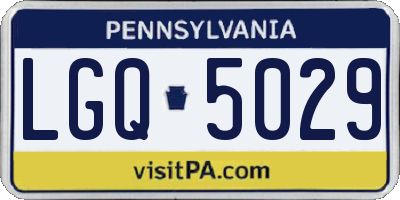 PA license plate LGQ5029