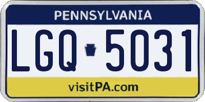 PA license plate LGQ5031