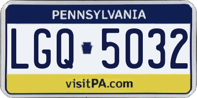 PA license plate LGQ5032