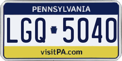PA license plate LGQ5040