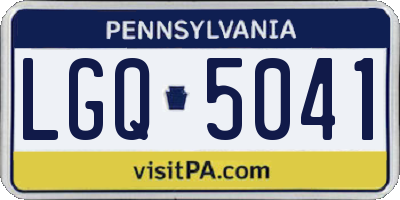 PA license plate LGQ5041