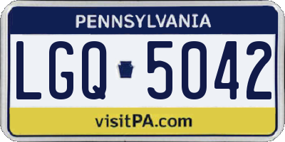 PA license plate LGQ5042