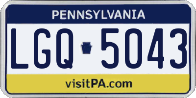 PA license plate LGQ5043