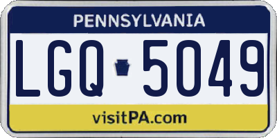 PA license plate LGQ5049
