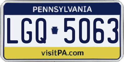 PA license plate LGQ5063