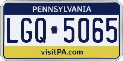 PA license plate LGQ5065