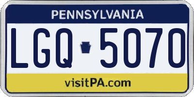 PA license plate LGQ5070