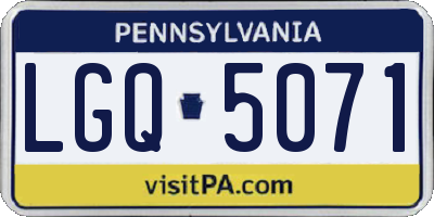 PA license plate LGQ5071