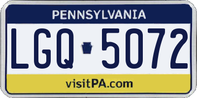 PA license plate LGQ5072