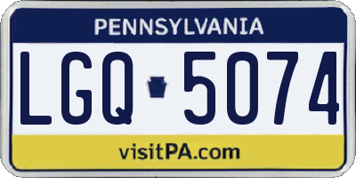 PA license plate LGQ5074