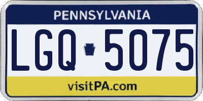 PA license plate LGQ5075