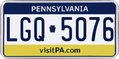 PA license plate LGQ5076
