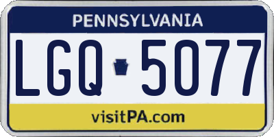 PA license plate LGQ5077