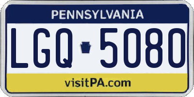 PA license plate LGQ5080