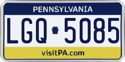 PA license plate LGQ5085