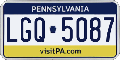 PA license plate LGQ5087