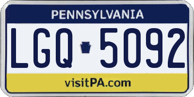 PA license plate LGQ5092