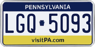 PA license plate LGQ5093