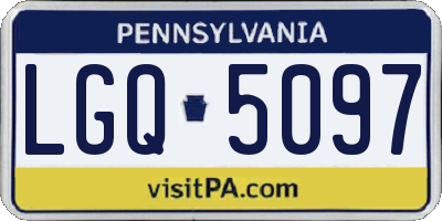 PA license plate LGQ5097