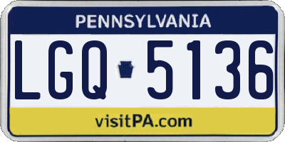 PA license plate LGQ5136