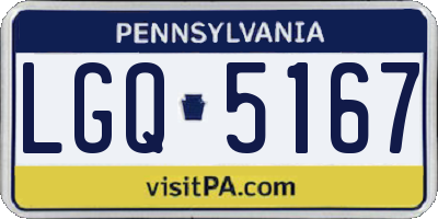 PA license plate LGQ5167