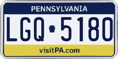PA license plate LGQ5180